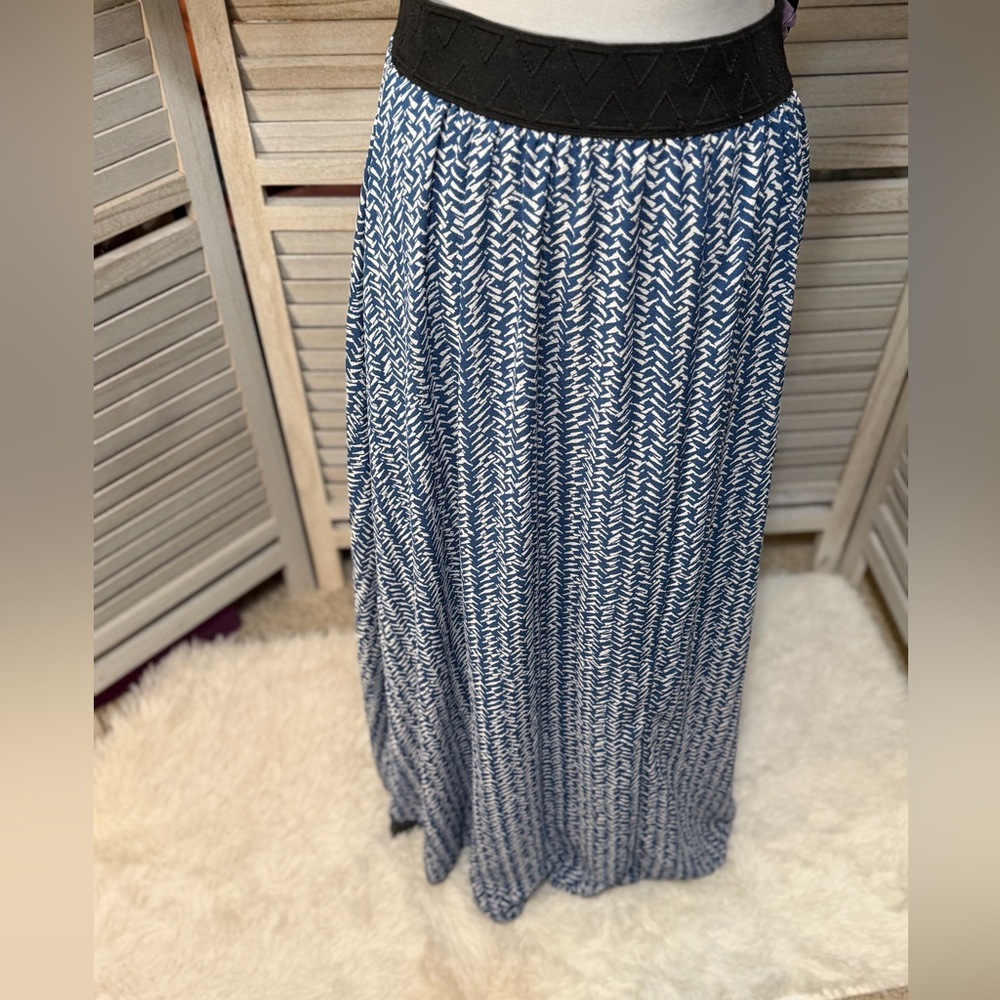 Boho Chic Blue and White Lucy Maxi Skirt•2X